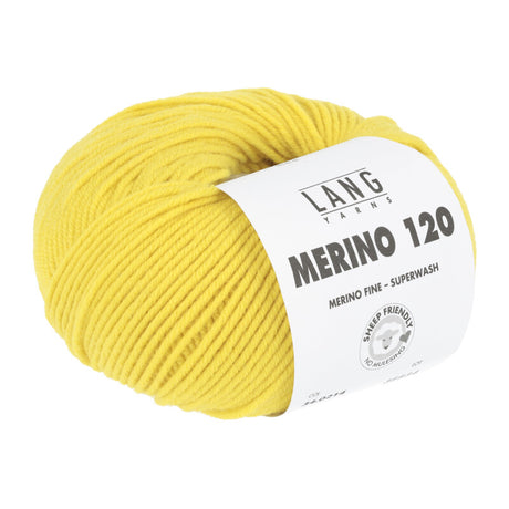 Lang Yarns Merino 120 Yarn, 120m / 50g – Yellow (0214)