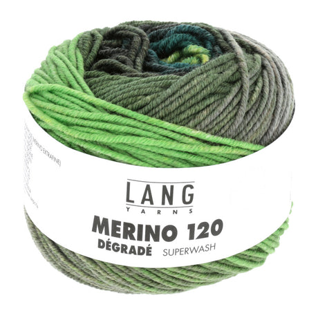 Lang Yarns Merino 120 Dégradé – 50g / 120m – Green (0002)