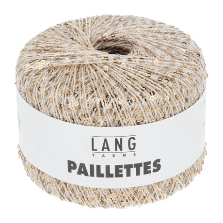Lang Yarns Paillettes – 25g / 112m – White/Gold (0002)