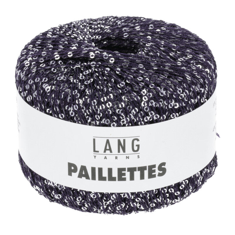 Lang Yarns Paillettes – 25g / 112m – Blue Marine-Silver (0035)