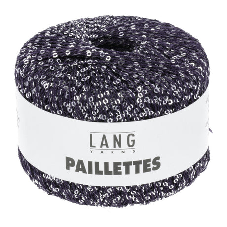 Lang Yarns Paillettes – 25g / 112m – Blue Marine-Silver (0035)