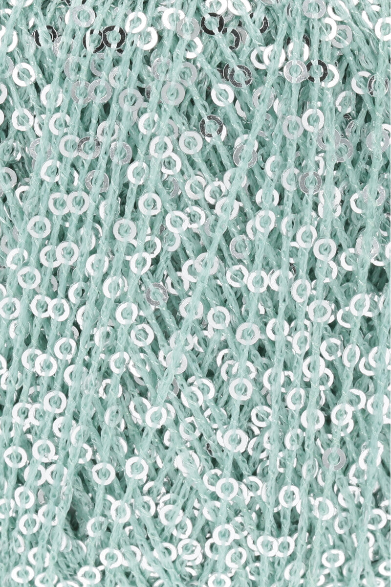 Lang Yarns Paillettes – 25g / 112m – Aqua/Silver (0072) – detail