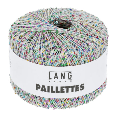 Lang Yarns Paillettes – 25g / 112m – White/Multicolour (0101)