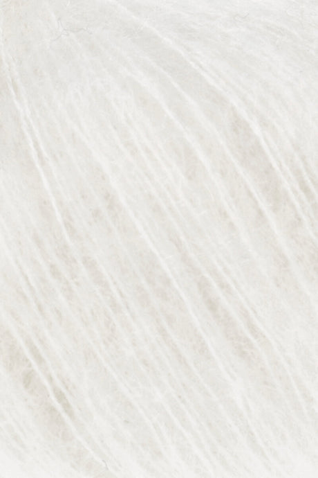 Lang Yarns Mohair Luxe Yarn, 175m / 25g – White (0001), yarn texture