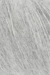 Lang Yarns Mohair Luxe Yarn, 175m / 25g – Light Grey Mélange (0003), yarn texture