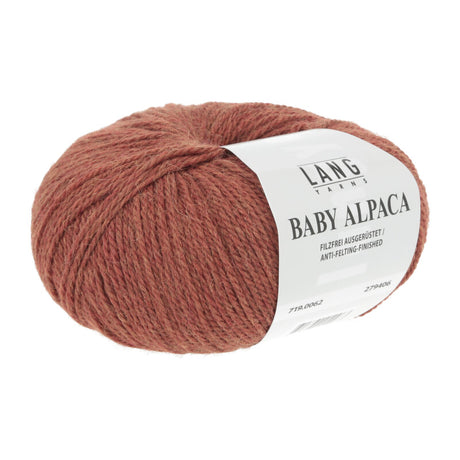 Lang Yarns Baby Alpaca Yarn, 170m / 50g – Brick Mélange (0062)