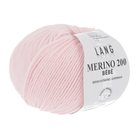 Lang Yarns Merino 200 Bébé Yarn, 203m / 50g – Rose (0309)