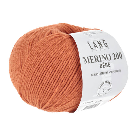 Lang Yarns Merino 200 Bébé Yarn, 203m / 50g – Orange (0359)