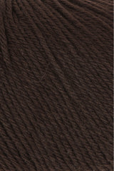 Lang Yarns Merino 200 Bébé Yarn, 203m / 50g – Dark Brown (0368), yarn texture