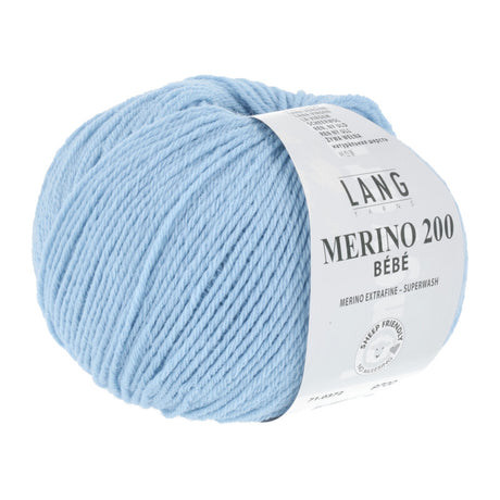 Lang Yarns Merino 200 Bébé Yarn, 203m / 50g – Light Blue (0372)