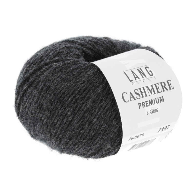 Lang Yarns Cashmere Premium Yarn, 115m / 25g – Anhtracite Mélange (0070)