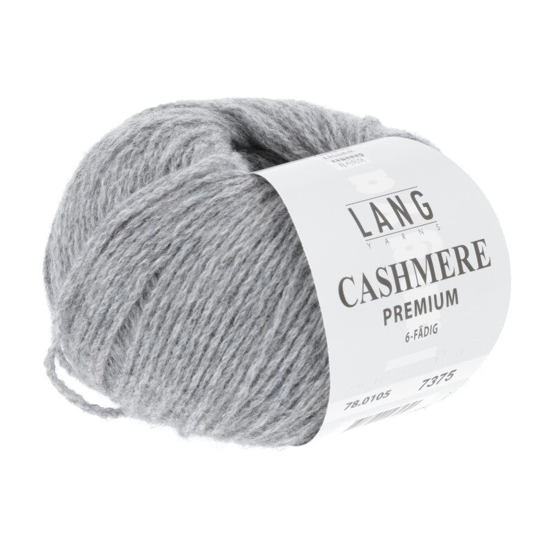 Lang Yarns Cashmere Premium Yarn, 115m / 25g – Ash Grey Mélange (0105)