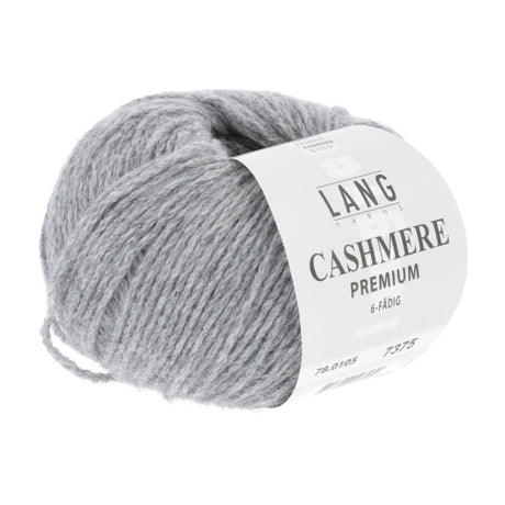 Lang Yarns Cashmere Premium Yarn, 115m / 25g – Ash Grey Mélange (0105)