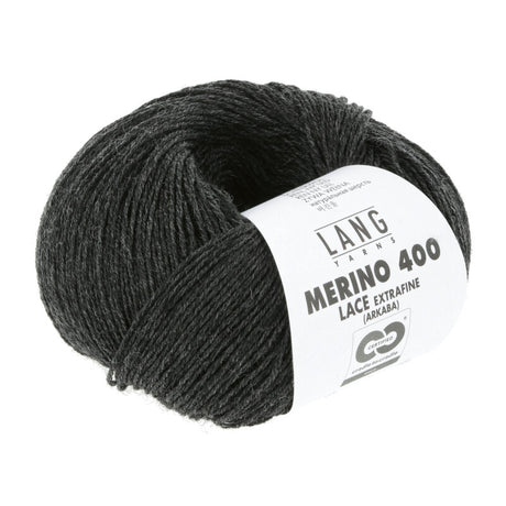 Lang Yarns Merino 400 Lace – 25g / 200m – Anthracite Mélange (0070)