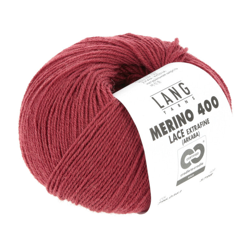 Lang Yarns Merino 400 Lace – 25g / 200m – Wine (0361)