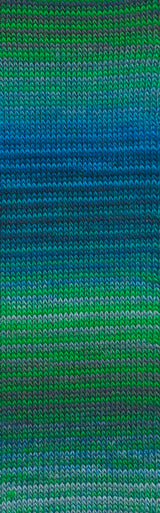 Lang Yarns Mille Colori Socks & Lace Luxe – 100g / 400m – Green/Blue/Grey (0017) – detail