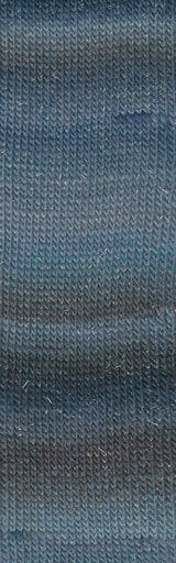 Lang Yarns Mille Colori Socks & Lace Luxe – 100g / 400m – Turquoise/Petrol-Silver (0078) – detail