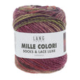 Lang Yarns Mille Colori Socks & Lace Luxe – 100g / 400m – Bordeaux/Dark Green/Salmon (0204)