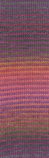 Lang Yarns Mille Colori Socks & Lace Luxe – 100g / 400m – Bordeaux/Dark Green/Salmon (0204) – detail