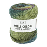 Lang Yarns Mille Colori Socks & Lace Luxe – 100g / 400m – Olive/Lilac/Petrol (0209)