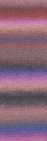 Lang Yarns Mille Colori Socks & Lace Luxe – 100g / 400m – Brown/Red/Violet (0219) – detail