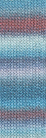 Lang Yarns Mille Colori Socks & Lace Luxe – 100g / 400m – Petrol/Light Turquoise/Emerald (0221) – detail