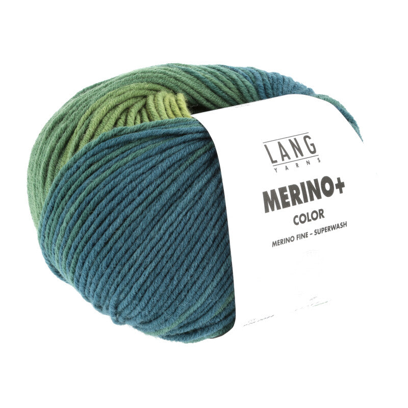 Lang Yarns Merino+ Color – 100g / 180m – Lime/Petrol (0044)