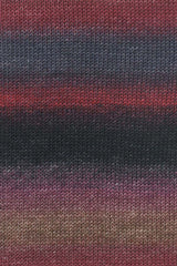 Lang Yarns Merino+ Color – 100g / 180m – Dark Red/Anthracite/Berry (0207) – detail