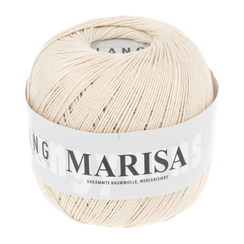 Lang Yarns Marisa – 100% Egyptian cotton yarn, 50g/210m – Egg White (0002)