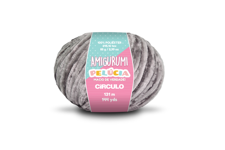 Círculo Amigurumi Pelúcia – Fio chenille de poliéster (131 m / 85 g)