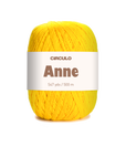Circulo ANNE - 100% mercerized Cotton Yarn, 500m / 147g - Yellow ball of yarn with a 'Circulo Anne' label on a white background