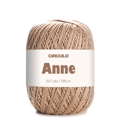 Circulo ANNE - 100% mercerized Cotton Yarn, 500m / 147g - Ball of yarn with 'Circulo Anne' label on a white background