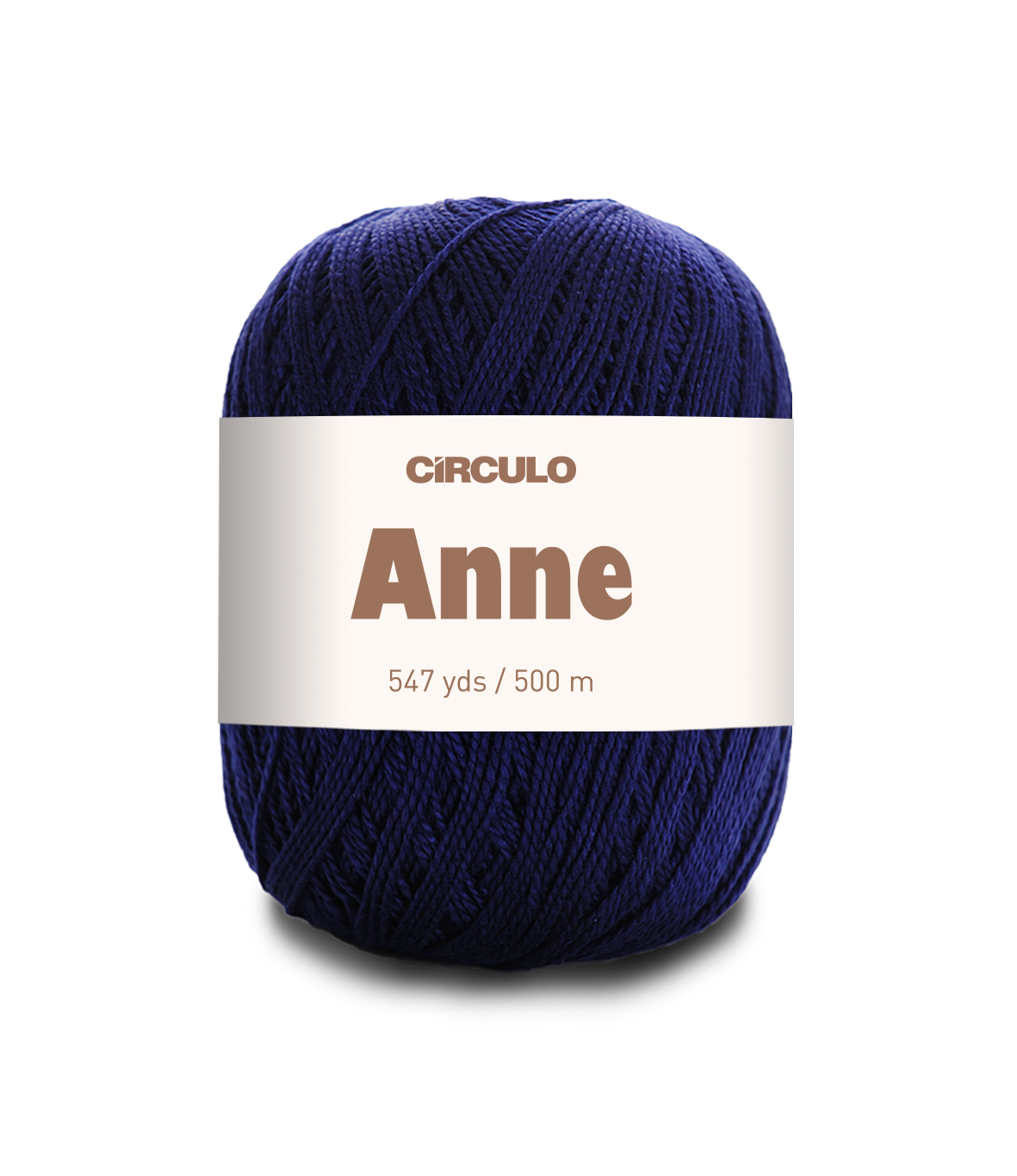 Circulo ANNE - 100% mercerized Cotton Yarn, 500m / 147g - Blue ball of yarn with 'Circulo Anne' label on a white background
