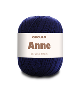 Circulo ANNE - 100% mercerized Cotton Yarn, 500m / 147g - Blue ball of yarn with 'Circulo Anne' label on a white background