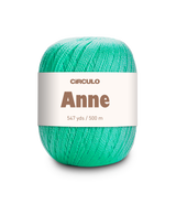Circulo ANNE - 100% mercerized Cotton Yarn, 500m / 147g - Turquoise yarn ball with 'Circulo Anne' label on a white background