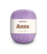 Circulo ANNE - 100% mercerized Cotton Yarn, 500m / 147g - Ball of purple yarn with a 'Circulo Anne' label on a white background