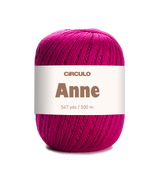 Circulo ANNE - 100% mercerized Cotton Yarn, 500m / 147g - Ball of pink yarn with a Circulo Anne label on a white background