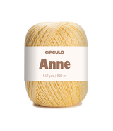 Circulo ANNE - 100% mercerized Cotton Yarn, 500m / 147g - Ball of yellow yarn with a Circulo Anne label on a white background