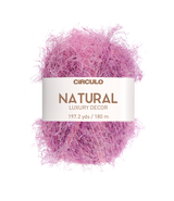 Circulo Natural Luxury Decor - Fluffy  Effect Yarn, 180 m / 280 g - Ball of pink yarn with Circulo label on a white background