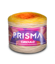 Circulo Prisma gradient cotton acrylic yarn cake, 600 m / 150 g, multicolor yarn with long color transitions for crochet and knitting projects.
