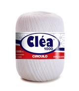 Circulo Clea 100% Cotton Yarn, 1000m/151 gr - White skein of yarn with Cleá label on a white background