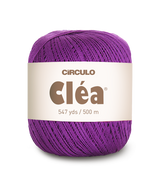 Circulo Clea 100% Cotton Yarn for Crochet and Knitting, 500m/75 gr - Leo Hobby -  Purple yarn ball with 'Circulo Clea' label on a white background