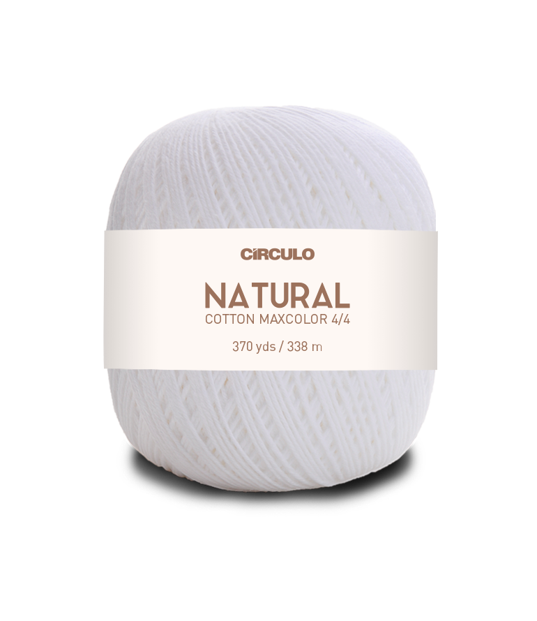 Circulo Natural Cotton Maxcolor (Barroco) 4/4 100% Cotton Yarn for Crochet and Knitting, 338m/200g - Leo Hobby - Ball of yarn with 'Circulo' label on a white background