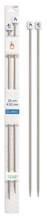 Pony Classic Aluminium Single Pointed Knitting Needles – 35, 40 & 60 cm, 35 cm, 4.50 mm