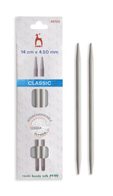 Pony Classic Aluminium Interchangeable Knitting Needle Tips – 10.5 & 14 cm, 14 cm, 4.50 mm