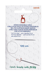 Pony Cables for Interchangeable Knitting Needles, 14 cm tips, 120 cm