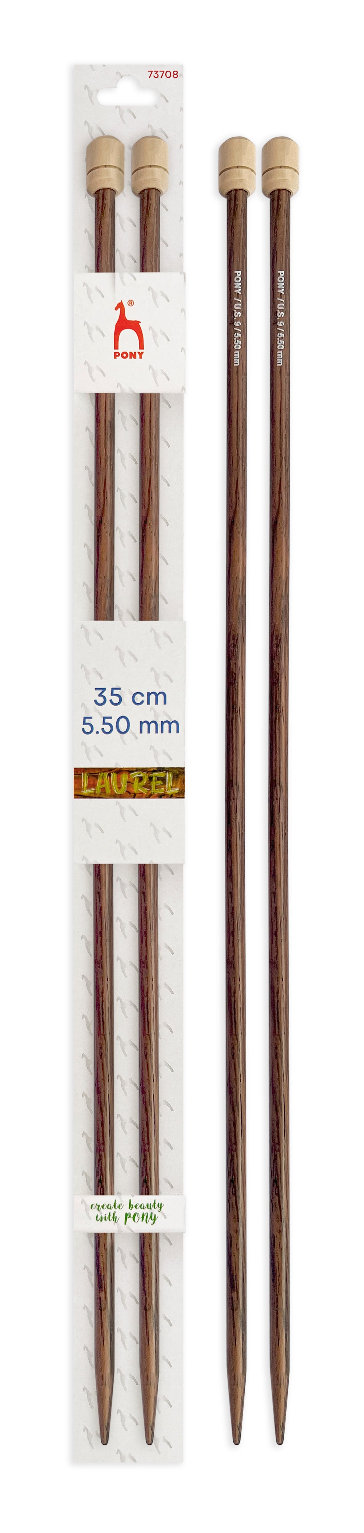 Pony Laurel Single Pointed Knitting Needles – 35 cm, 5.50 mm