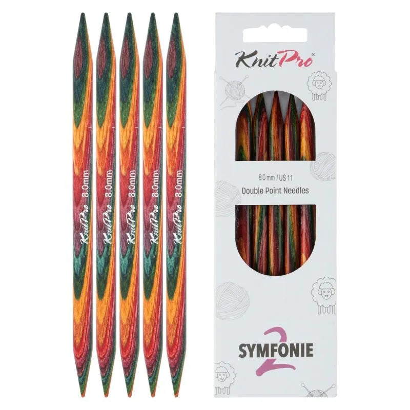 KnitPro Symfonie 2 double pointed knitting needles, 8.00 mm